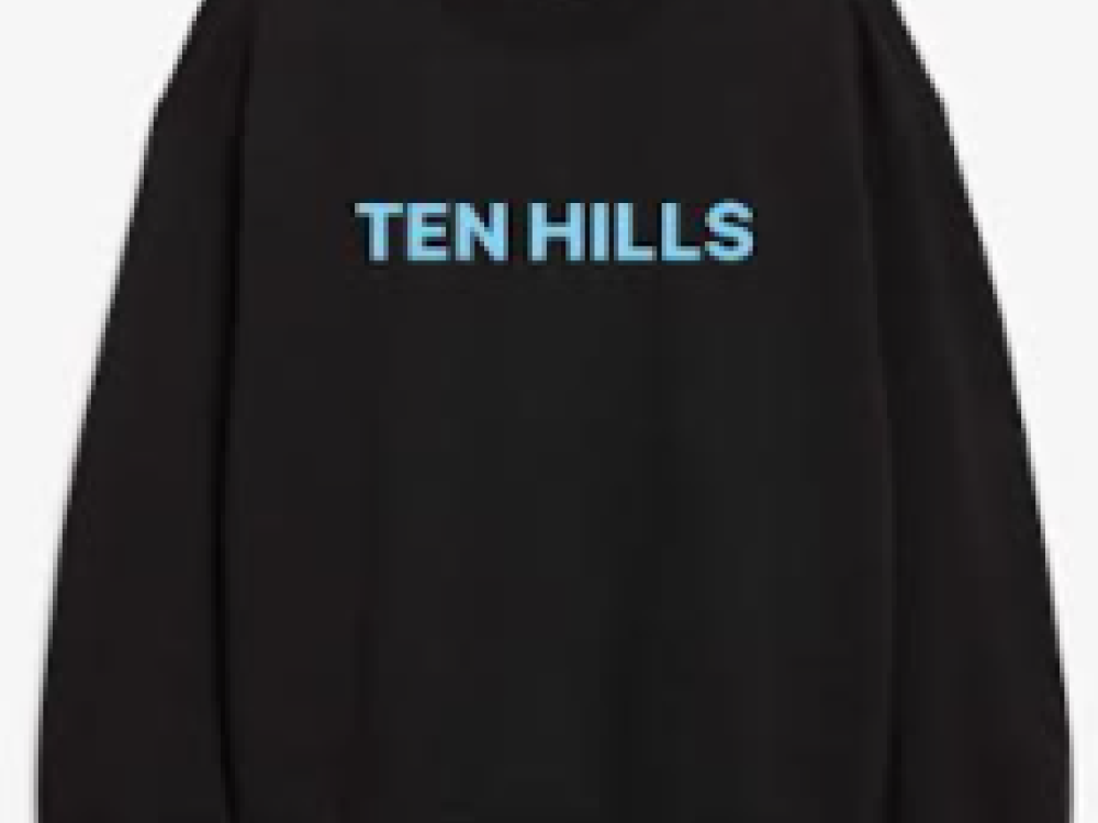 Sweater blauwe tekst